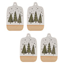 Melrose Ceramic Pine Tree Cutting Board Tray (Set of 4)