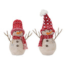 Melrose Snowman Decor with Hat and Scarf (Set of 2)