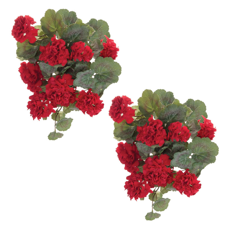 Melrose Hanging Geranium Floral Bush (Set of 2)