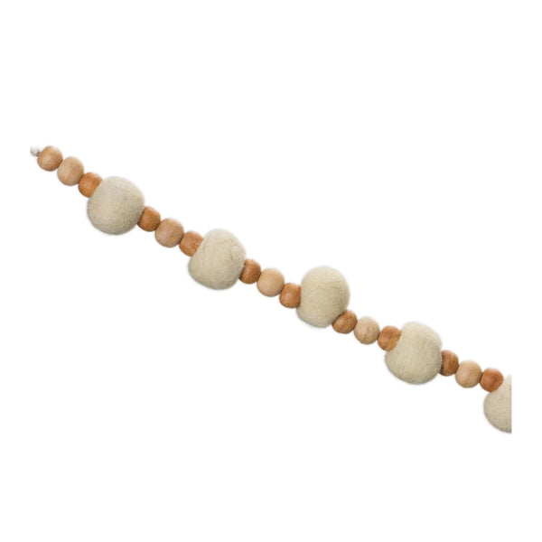 Melrose Wood Beaded String Garland (Set of 2)