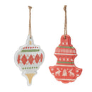 Melrose Metal Ornament with Nordic Pattern (Set of 4)