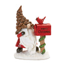Melrose Pinecone Santa Gnome with Cardinal Bird (Set of 4)