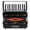 Rossetti 25-Key Piano Accordion 12 Bass Buttons Black – 2512-BK