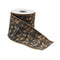 Melrose Grey and Gold Leaf Print Wired Ribbon 4" x 5yds