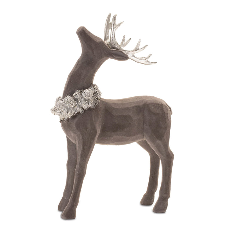 Melrose Velvet Holiday Deer Figurine (Set of 2)