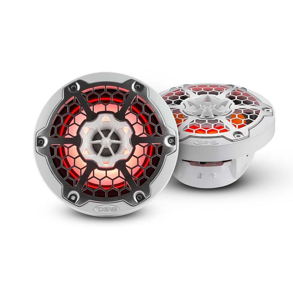 DS18 NXL6MWH 6.5" Marine Speakers with RGB LED Lights - White (Pair)