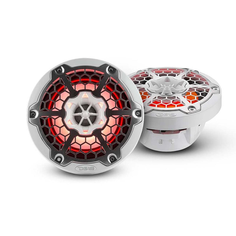 DS18 NXL6MWH 6.5" Marine Speakers with RGB LED Lights - White (Pair)