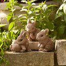Melrose Bunny (Set of 3) 4.5"H, 4.75"H, 5"H Brown Resin