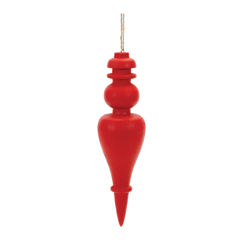 Melrose Red Wood Finial Drop Ornament (Set of 6)