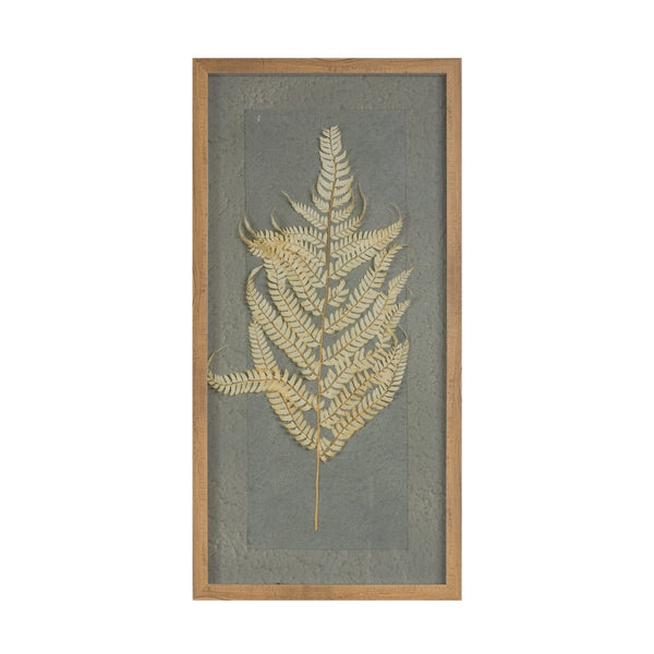 Melrose Dried Fern Frame Wall Decor, Modern, Rustic, Wood