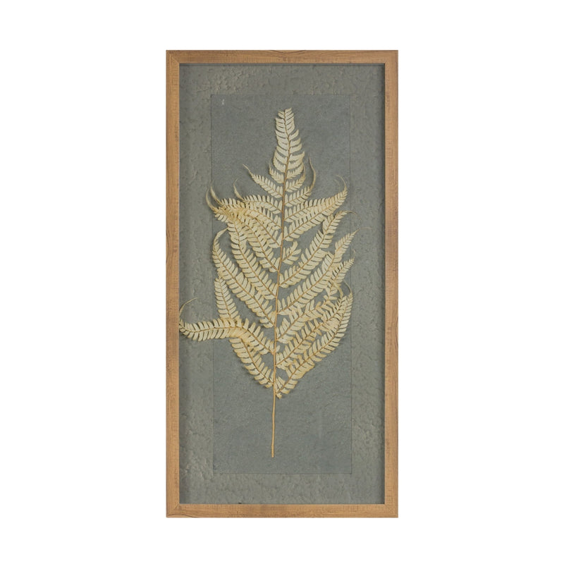 Melrose Dried Fern Frame Wall Decor, Modern, Rustic, Wood