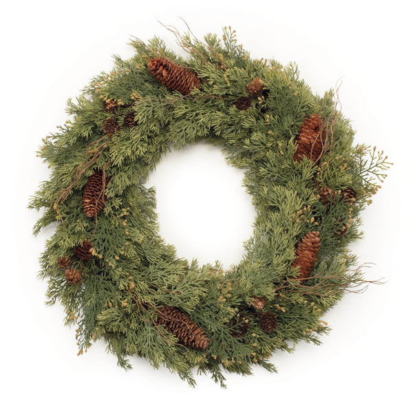 Melrose Pine and Pinecone Wreath 22"D