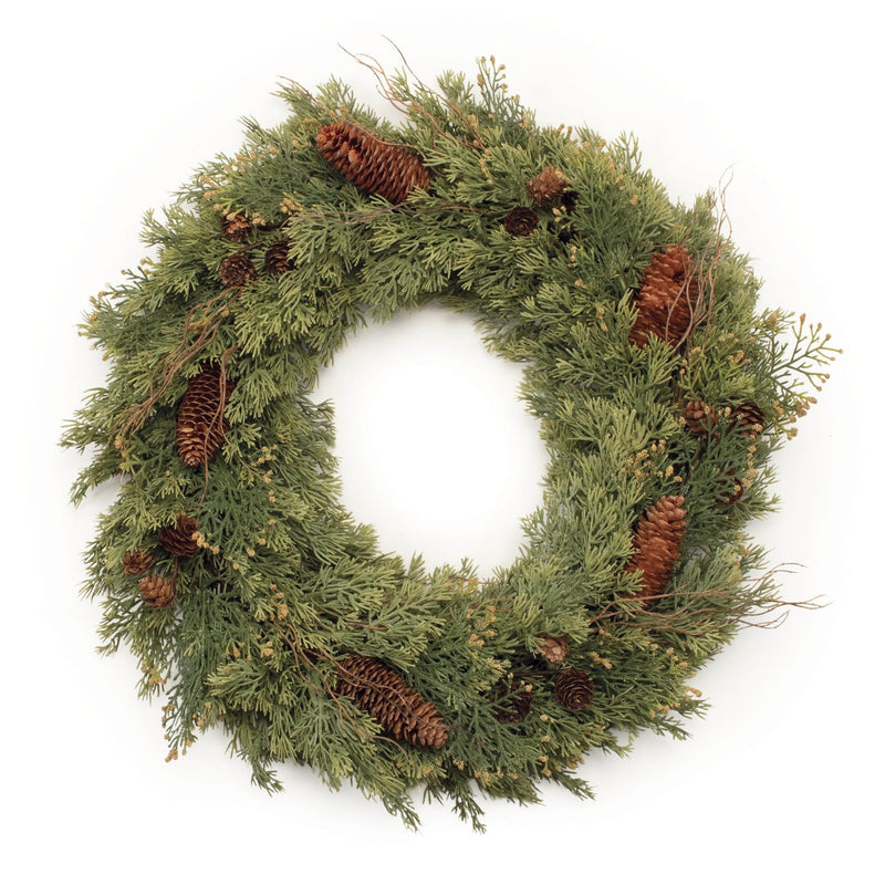 Melrose Pine and Pinecone Wreath 22"D