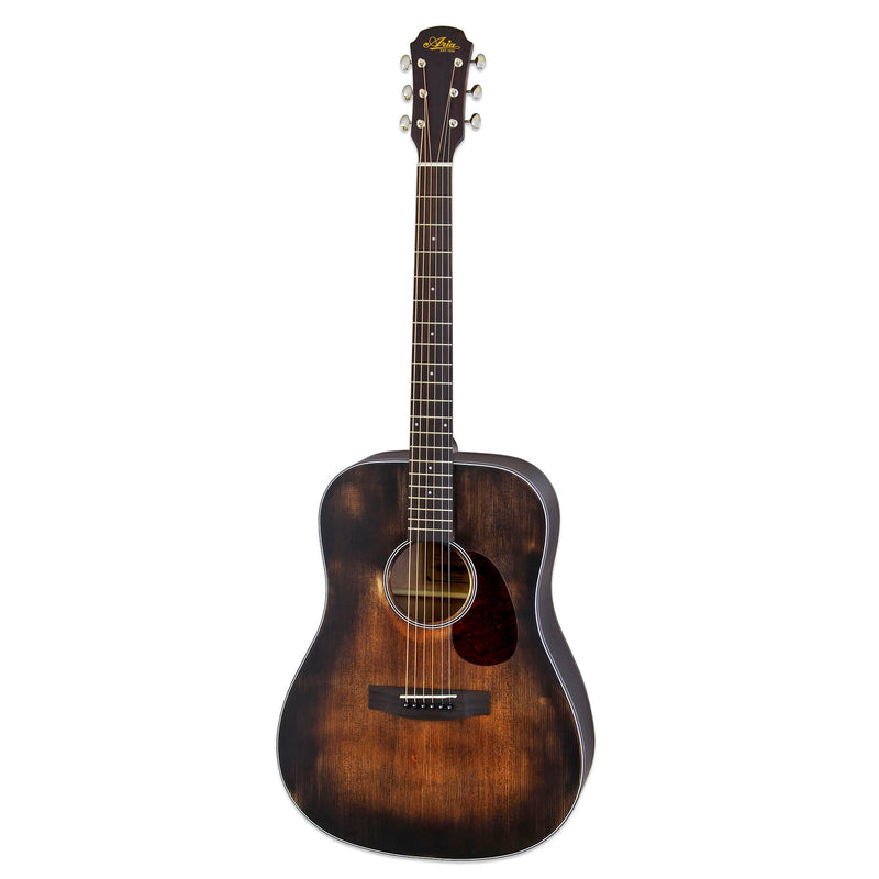 Aria 111DP-L Delta Player Left-Handed Dreadnought Acoustic Guitar Muddy Brown