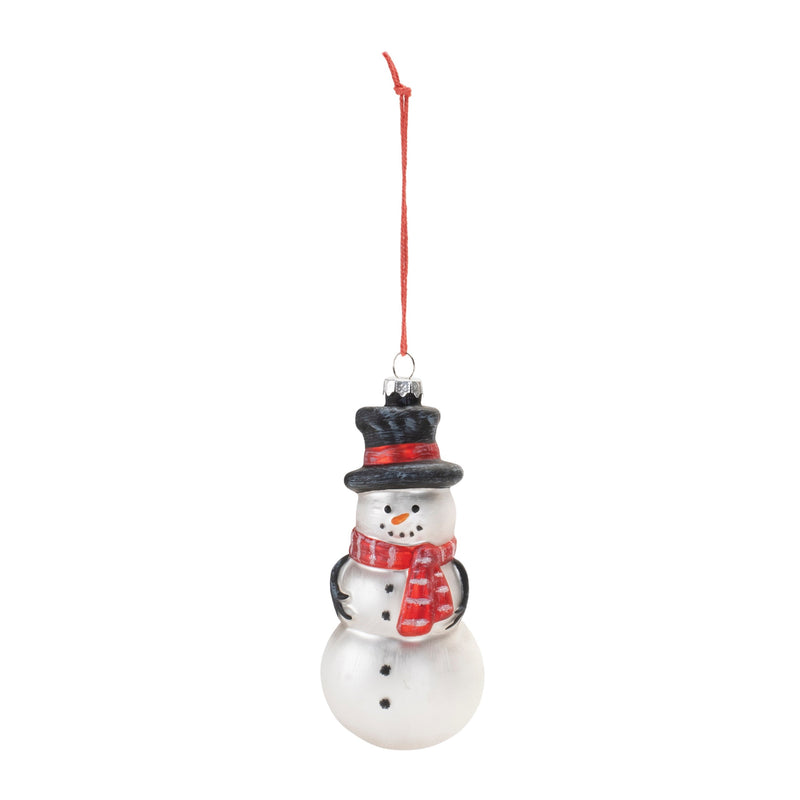 Melrose Frosted Glass Snowman Ornament (Set of 6)
