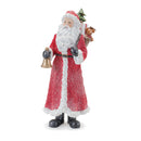 Melrose Glitter Santa Figurine with Pine Accent (Set of 3)