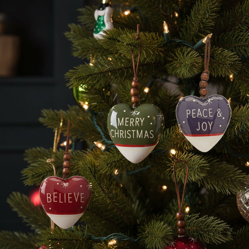 Melrose Sentiment Heart Ornament (Set of 12)