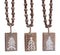 Melrose Rustic Wood Tree Tag Ornament with Beaded Hanger (Set of 6)