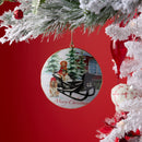 Melrose Metal Dogs in Sleigh Disc Ornament (Set of 6)