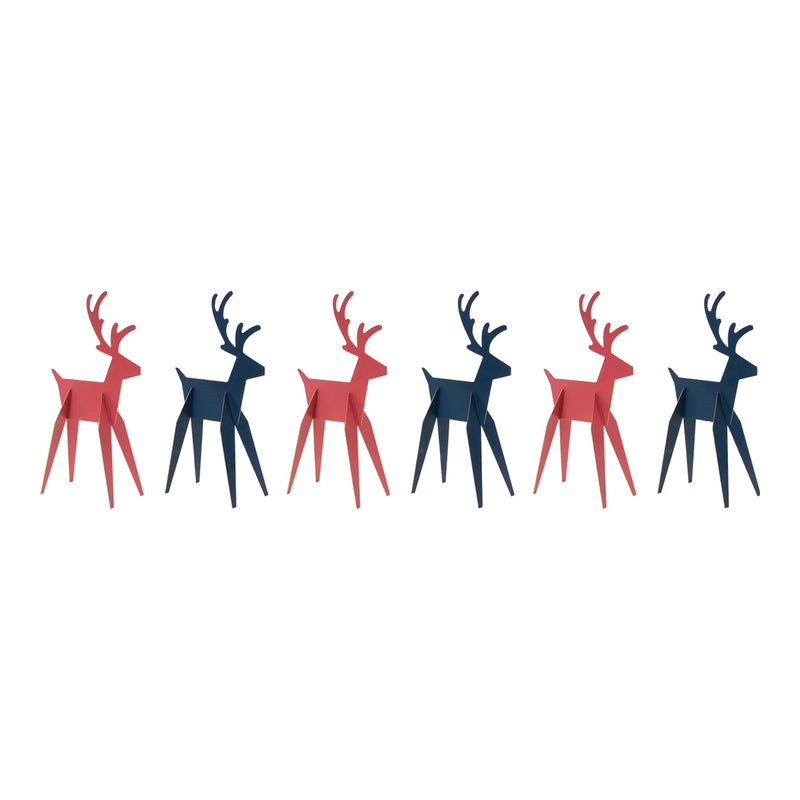 Melrose Modern Metal Deer Figurine (Set of 6)
