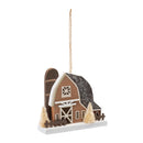Melrose Glittered Barn Ornament (Set of 6)