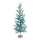 Melrose Turquoise Pine Tree with Wood Base (Set of 2)