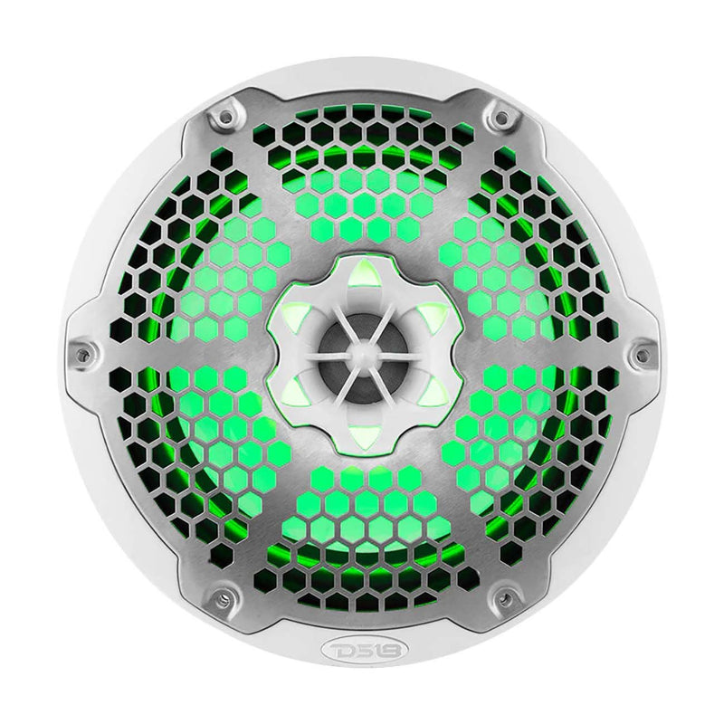 DS18 NXL8MWH 8" Marine Speakers with RGB LED Lights - White (Pair)
