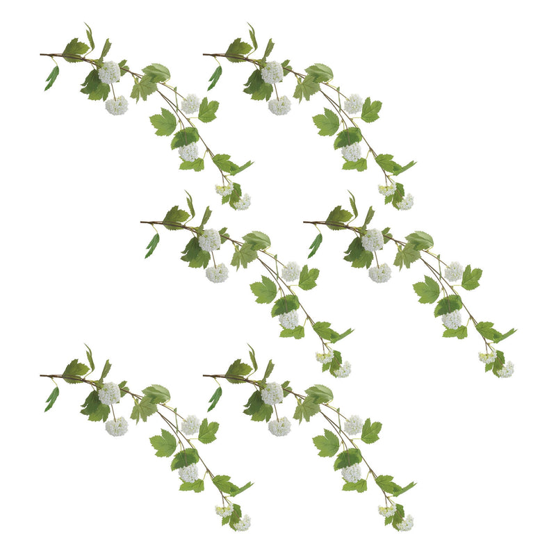 Melrose Hanging Snowball Floral Branch (Set of 6)