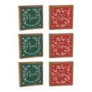 Melrose Holiday Sentiment Sign with Faux Leather Accent (Set of 6)