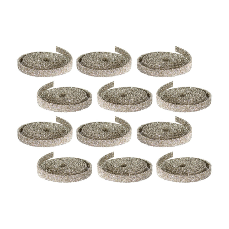 Melrose Champagne Glitter Rope Ribbon (Set of 12 Rolls)