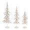 Melrose Distressed Metal Pine Tree with Gold Accents (Set of 3)