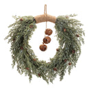Melrose Glittered Pine with Sleigh Bell Wreath 22"D