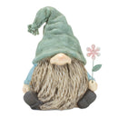 Melrose Stone Garden Gnome Figurine with Flower Stem Accent (Set of 4)