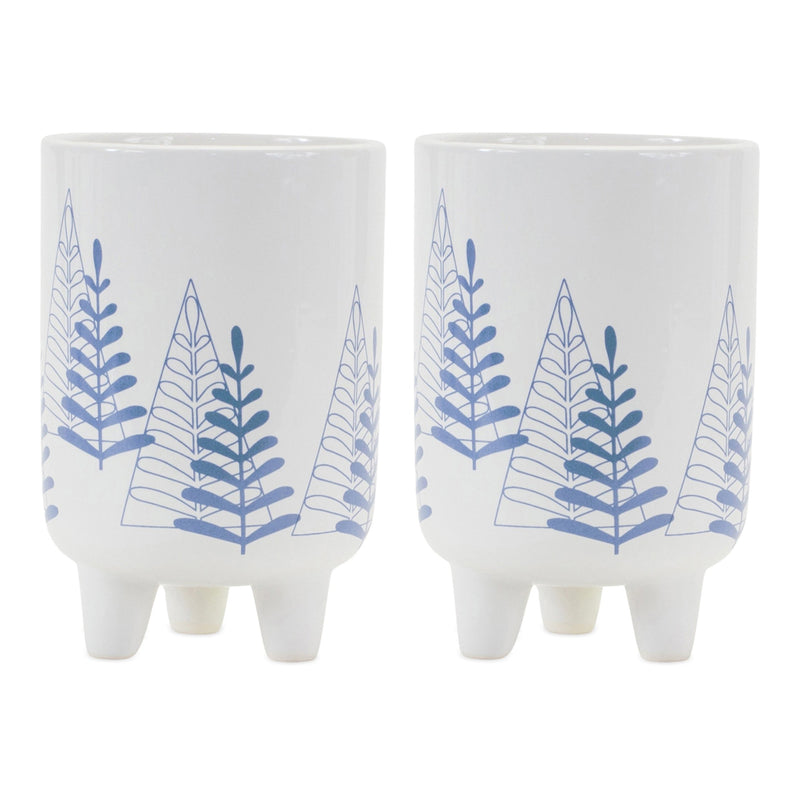 Melrose Modern Pine Tree Planter with Legs (Set of 2)