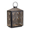 Melrose Forest Cut Metal Lantern with Gold Accent 16"H Rustic Black  Gold