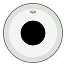Remo Powerstroke 3 Clear 24" Bass Drumhead w/ Top Black Dot - P3-1324-10