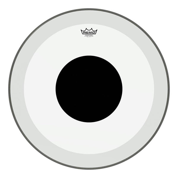 Remo Powerstroke 3 Clear 24" Bass Drumhead w/ Top Black Dot - P3-1324-10