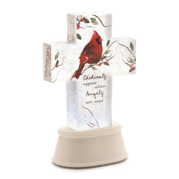 Melrose LED Cardinal Bird Sentiment Cross 8.5"H