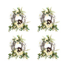 Woven Grapevine Wreath with Hydrangea and Bird Nest Accents (Set of 4)