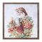 Melrose Framed Winter Florals and Santa Print 16"SQ