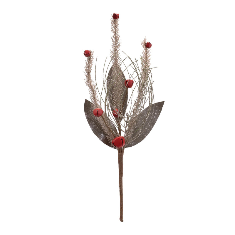Melrose Glittered Pine and Sleigh Bell Spray (Set of 6)