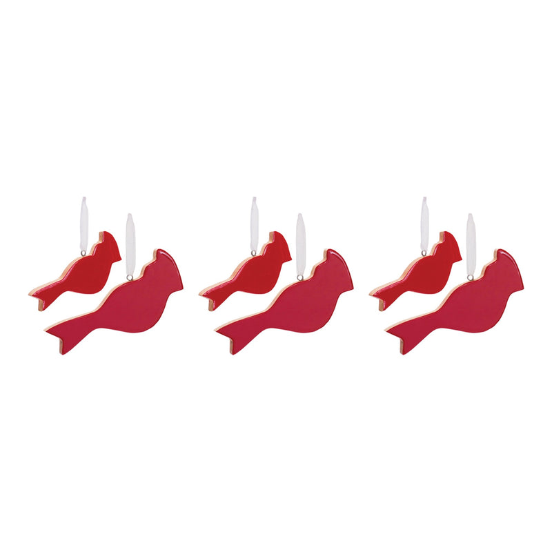 Melrose Glass Cardinal Bird Ornament (Set of 6)