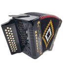 Rossetti 31-Button Diatonic Accordion 12 Bass GCF Black – 3112-GCF-BK
