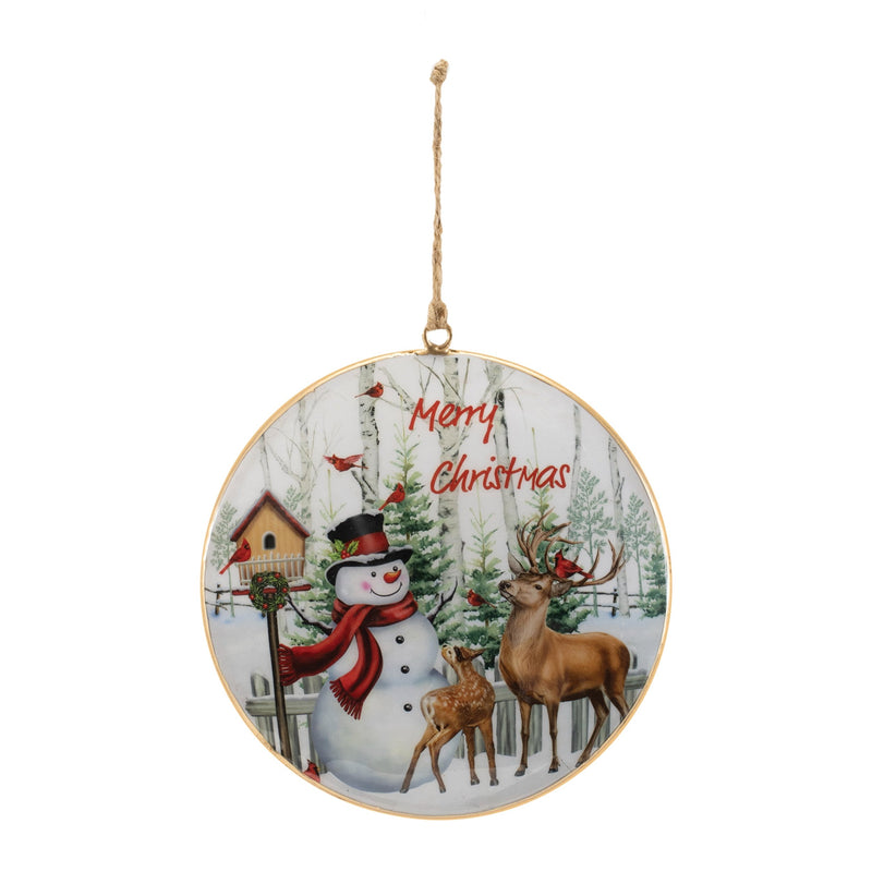 Melrose Merry Christmas Woodland Disc Ornament (Set of 6)