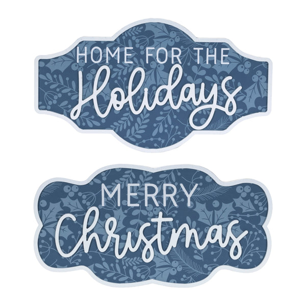 Melrose Wood Christmas Sentiment Sign (Set of 2)