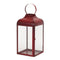 Melrose Modern Red Metal Lantern (Set of 3) Red  Clear Decorative Candle