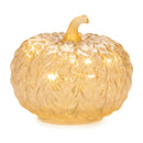 Melrose LED Mercury Glass Pumpkin Decor (Set of 3) Beige Glam & Luxury Glass LED