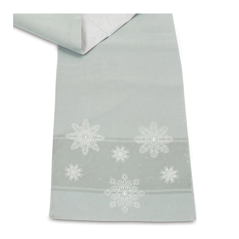 Melrose Embroidered Snowflake Table Runner 72"L