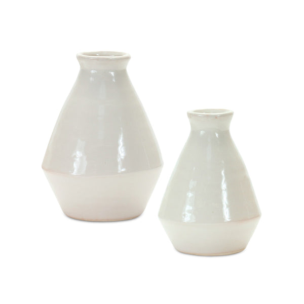 Melrose Modern Terra Cotta Tapered Vase (Set of 2)