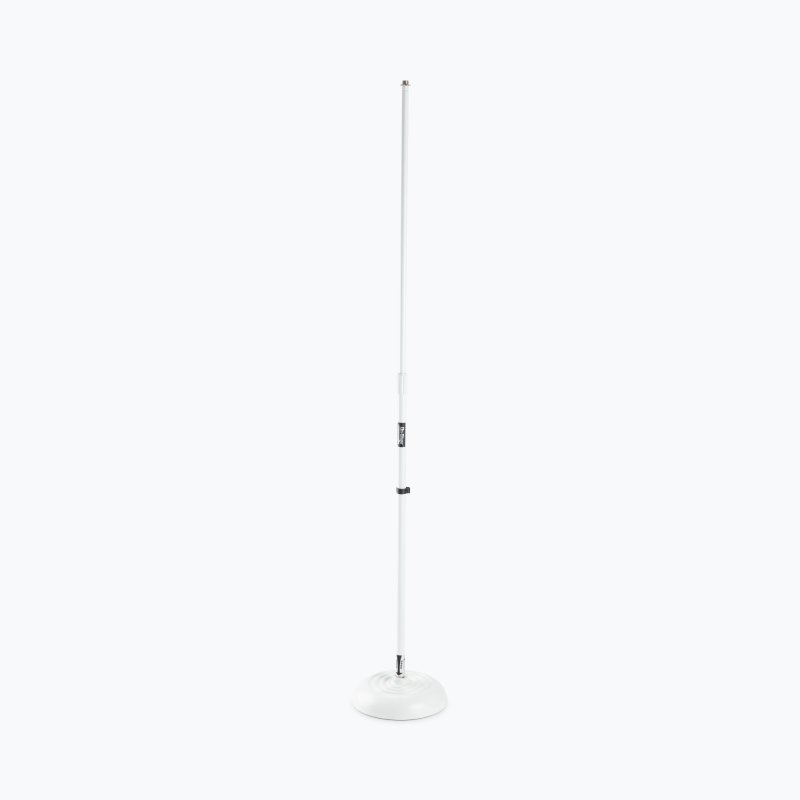 On‑Stage MS7201QTRW White Quarter‑Turn Round‑Base Mic Stand 34″–60″